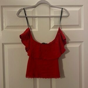 Fierce & Flirty: Forever 21 Red Ruffle Crop Top